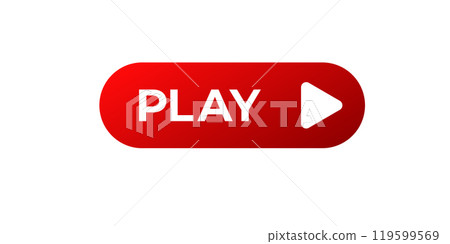 Play button banner icon. Red play button. Play button banner icon. Red play button. 119599569