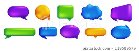 Colorful speech bubble for comments and review. Colorful speech bubble for comments and review. 119599579