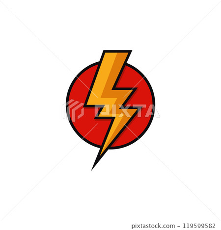 Electric Bolt and Thunder Energy Icon Electric Bolt and Thunder Energy Icon 119599582