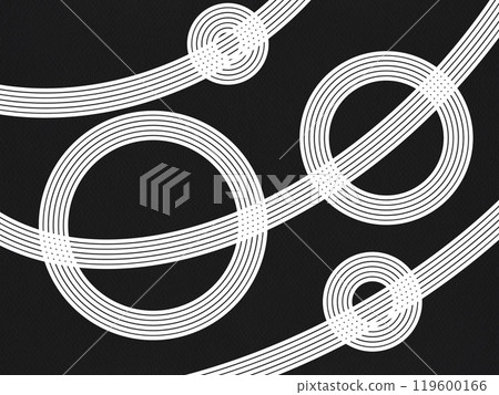 Abstract black white wavy line geometric template card element paper circle dot  119600166