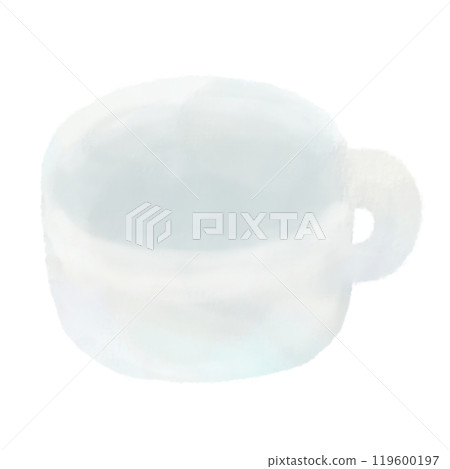 Watercolor illustration of a white mug Watercolor illustration of a white mug 119600197