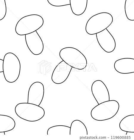 mushroom autumn black white line doodle pattern mushroom autumn black white line doodle pattern 119600885