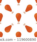 chicken legs fried fast food pattern background 119600890