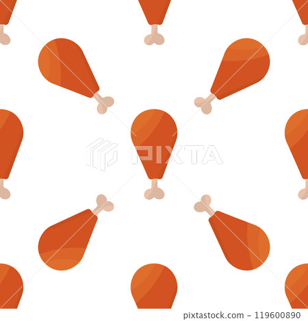 chicken legs fried fast food pattern background chicken legs fried fast food pattern background 119600890