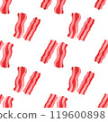 bacon slices fresh breakfast background textile pattern 119600898