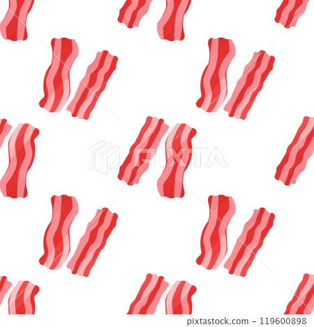 bacon slices fresh breakfast background textile pattern 119600898