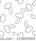 mushroom autumn black white line doodle pattern 119600909
