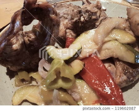 Rabbit meat with vegetable  119602087