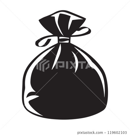 Black Money Bag Icon for Investment and Budgeting Design 119602103