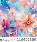 Pink and lilac shades flowers background. 119602360