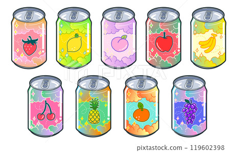 Fruit juice can illustration set 119602398