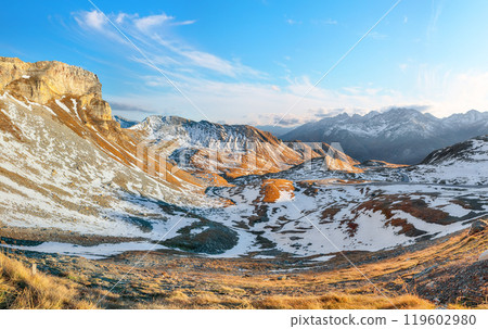 Astonishing view of Grossglockner High Alpine Road at autumn. 119602980
