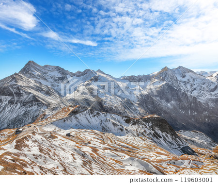 Amazing view of Grossglockner High Alpine Road at autumn. Amazing view of Grossglockner High Alpine Road at autumn. 119603001