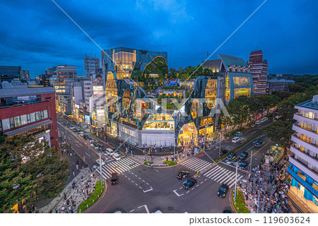 Night view of Tokyu Plaza Harajuku's "Harakado" - a hot new spot opening in 2024 119603624
