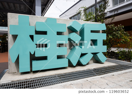 日本高知縣海上露台上的桂濱人物 日本高知縣海上露台上的桂濱人物 119603652