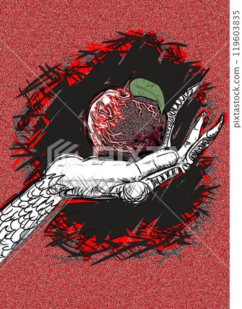 Hand offering an apple 119603835