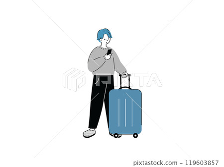 Male drawing suitcase 119603857