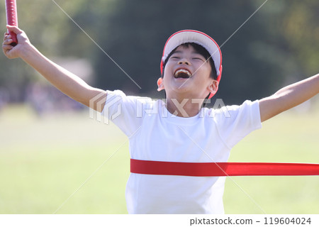 Running boy sports day image 119604024