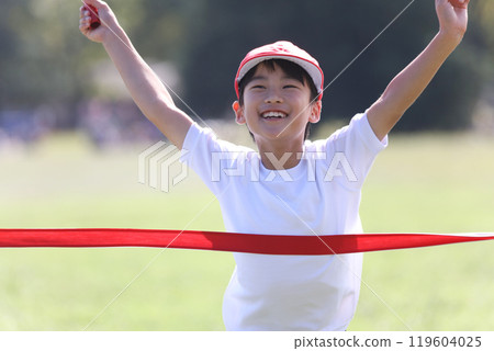 Running boy sports day image 119604025
