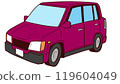 Red rough car illustration 119604049