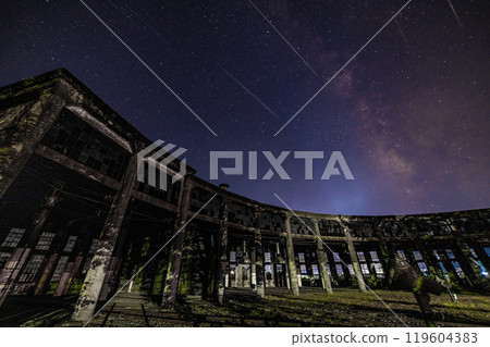 Bungomori Locomotive Shed and the Perseid Meteor Shower Bungomori Locomotive Shed and the Perseid Meteor Shower 119604383