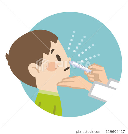 鼻疫苗接種圖解 鼻疫苗接種圖解 119604417