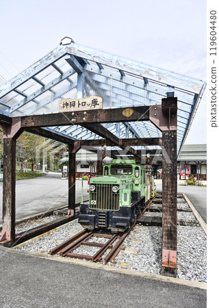 Diesel locomotive on display in front of the former Okuhida Onsenguchi Station Diesel locomotive on display in front of the former Okuhida Onsenguchi Station 119604480