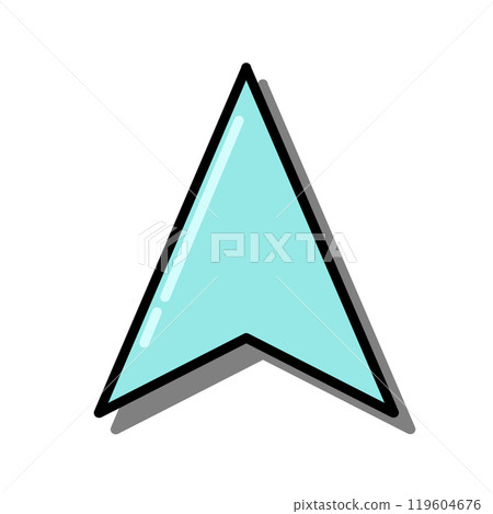Navigation cursor icon (light blue, line, reflected light, shadow) 119604676