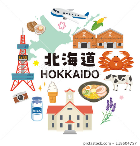 Hokkaido illustration set Hokkaido illustration set 119604757
