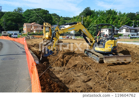 東京近郊八王子市的住宅建築工地 119604762