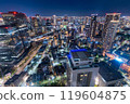 Night view of the big city of Osaka 119604875