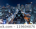 Futuristic. Beautiful Osaka night view. 119604876