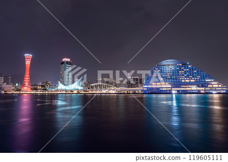 從神戶Harborland的夜景 從神戶Harborland的夜景 119605111