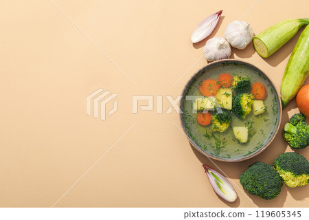 Vegetable soup, homemade healthy nutrition, healthy lifestyle Vegetable soup, homemade healthy nutrition, healthy lifestyle 119605345