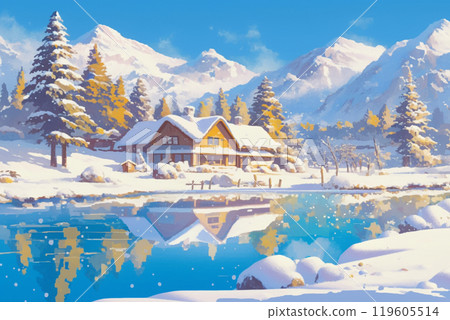 雪景與私人住宅 雪景與私人住宅 119605514