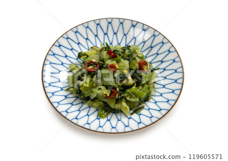 切碎的醃野澤菜 119605571