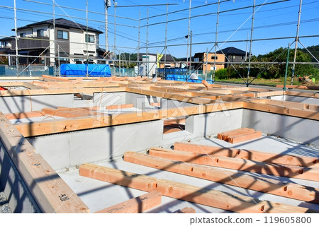 The combination of the foundation, foundation packing, and base, which are the core of a house 119605800