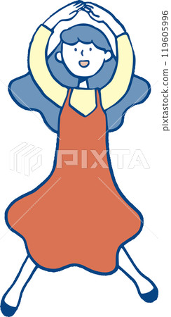 Woman making a circle 119605996