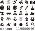 科學、研究和實驗圖標的插圖集（剪影） 119606046
