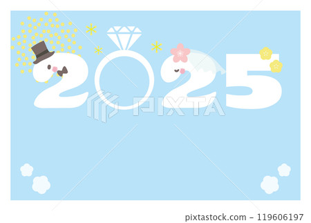 White snake wedding New Year's card 2025 119606197
