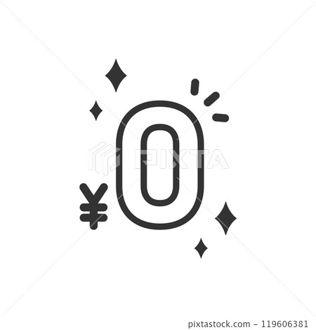 顯示 0 日圓的免費圖示(線圖/黑白) 顯示 0 日圓的免費圖示(線圖/黑白) 119606381