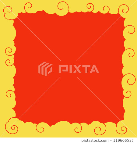 Square frame of Japanese and Chinese style swirling clouds Square frame of Japanese and Chinese style swirling clouds 119606555