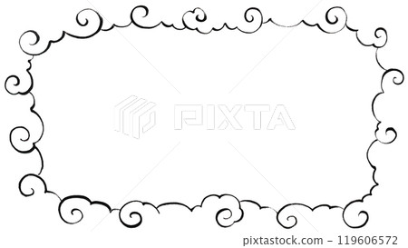 Japanese and Chinese brush-style swirling cloud background frame Japanese and Chinese brush-style swirling cloud background frame 119606572