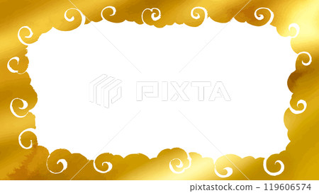 Gold Japanese and Chinese style swirling cloud background frame Gold Japanese and Chinese style swirling cloud background frame 119606574