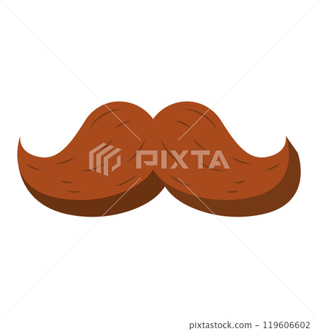 Brown handlebar mustache icon for facial hair styles Vector Brown handlebar mustache icon for facial hair styles Vector 119606602