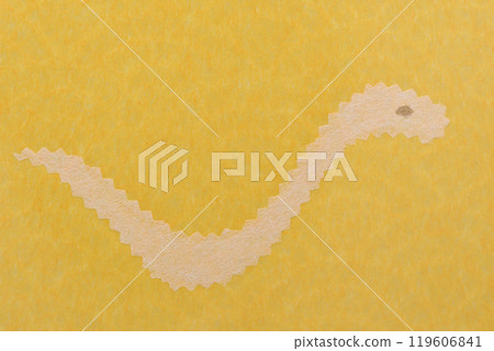 White snake image made of washi paper [Background material] 119606841