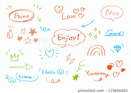 Cute hand-drawn style speech bubble set color notebook 119606892