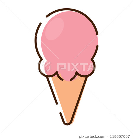 Isolated ice cream cone icon Vector 119607007