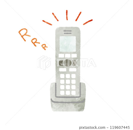 接聽電話聽筒-水彩 119607445