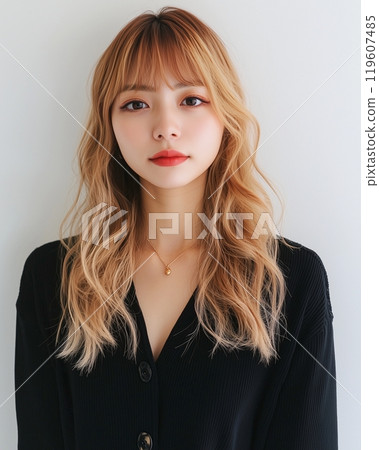 美麗的彩色頭髮女人“AI生成圖像” 119607485